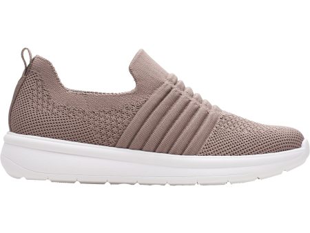 Women s Clarks Cloudsteppers Ezera Walk Dark Taupe Knit Fabric Online Sale