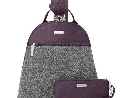 Baggallini Anti-Theft Convertible Backpack Blackberry Fabric Hot on Sale