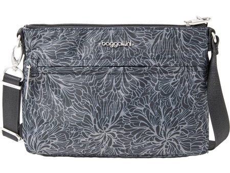 Baggallini Anti-Theft Memento Crossbody Bag Midnight Blossom Nylon Cheap