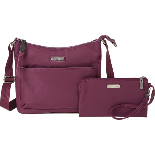 Baggallini Greenwich Crossbody Plumberry Nylon on Sale