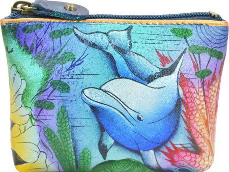 Anuschka Coin Pouch Dolphin World Leather Online Sale