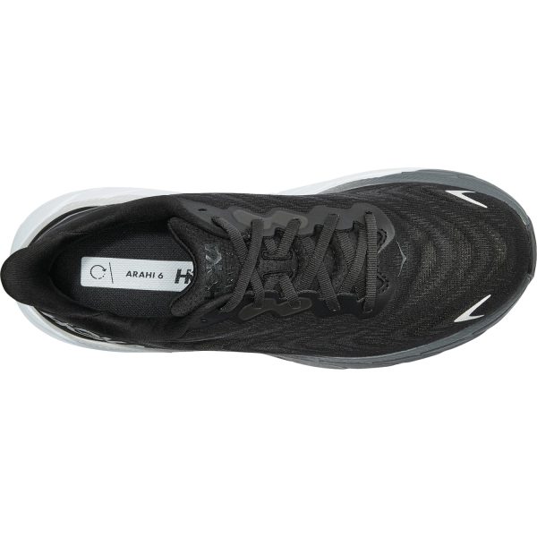 Men s Hoka Arahi 6 Black White Mesh Fashion