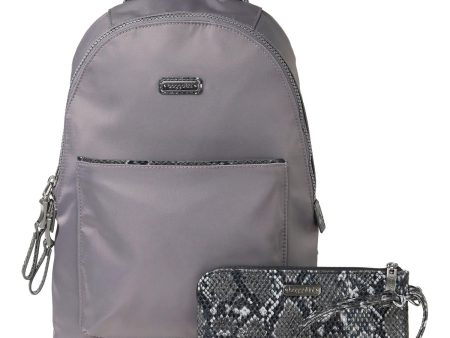 Baggallini Central Park Backpack Smoke Python Nylon Supply