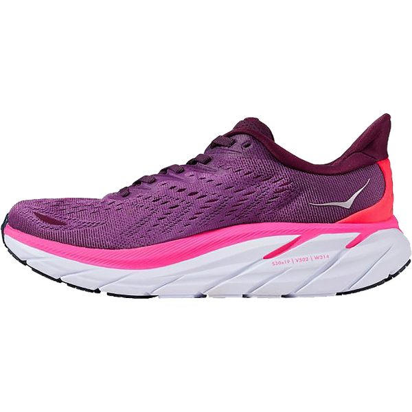 Women s Hoka Clifton 8 Grape Wine Beautyberry Mesh For Cheap