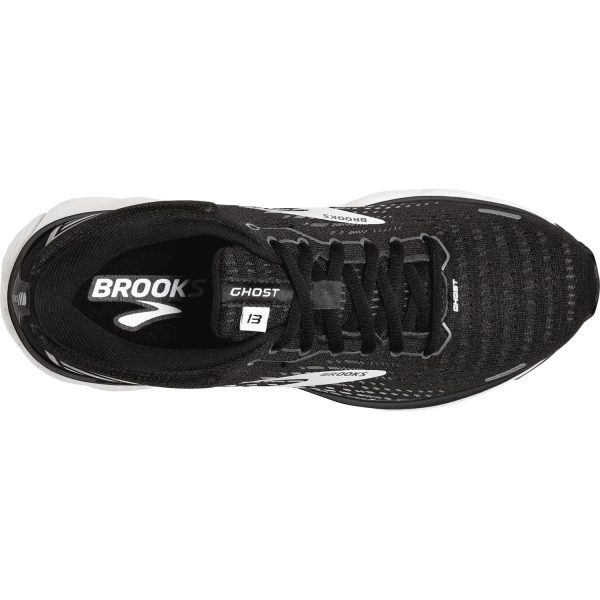 Women s Brooks Ghost 13 Black Blackened Pearl White Mesh For Sale