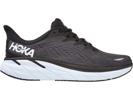 Men s Hoka Clifton 8 Black White Mesh Cheap