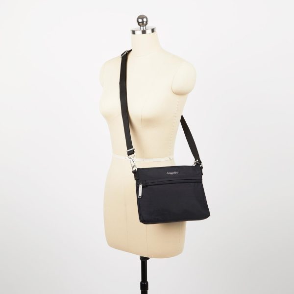 Baggallini Anti-Theft Memento Crossbody Bag Black Nylon Online now