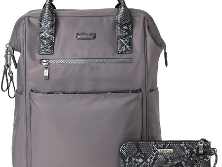 Baggallini Soho Backpack Smoke Python Nylon Supply