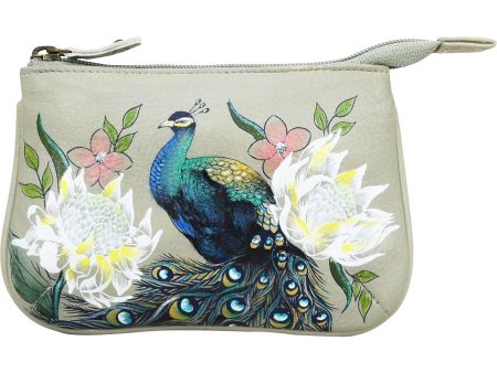 Anuschka Medium Zip Pouch Regal Peacock Leather Cheap