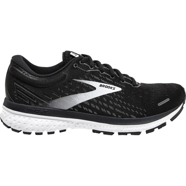 Women s Brooks Ghost 13 Black Blackened Pearl White Mesh For Sale