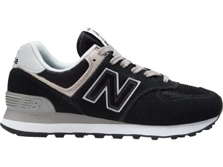 Women s New Balance WL574EVB Black Suede Online Hot Sale