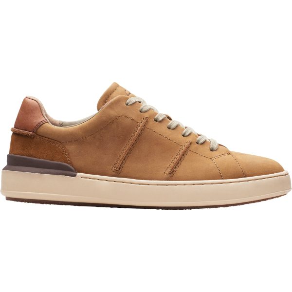 Men s Clarks Courtlite Lo Dark Tan Leather For Sale