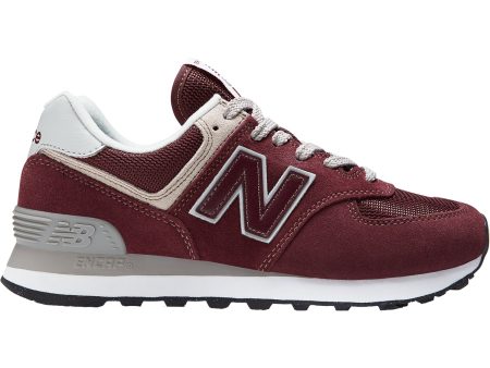 Women s New Balance WL574EVM Burgundy Suede For Cheap