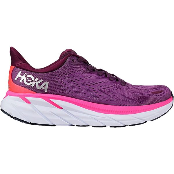 Women s Hoka Clifton 8 Grape Wine Beautyberry Mesh For Cheap