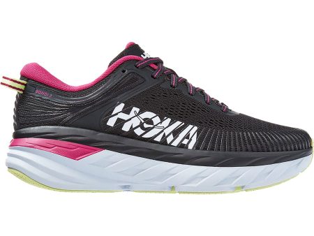 Women s Hoka One One Bondi 7 Blue Graphite Festival Fuchsia Mesh For Cheap