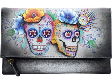 Anuschka Three Fold Clutch Calaveras De Azucar Leather Online Sale