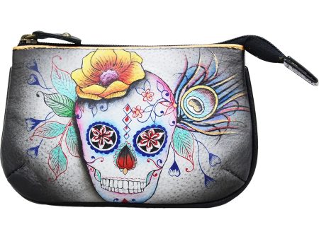 Anuschka Medium Zip Pouch Calaveras De Azucar Leather Online Hot Sale