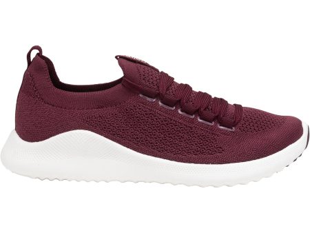 Women s Aetrex Carly Burgundy Stretchy Knit Fabric Online now