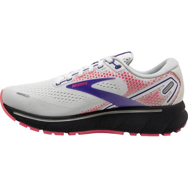 Women s Brooks Ghost 14 White Purple Coral Mesh Fashion