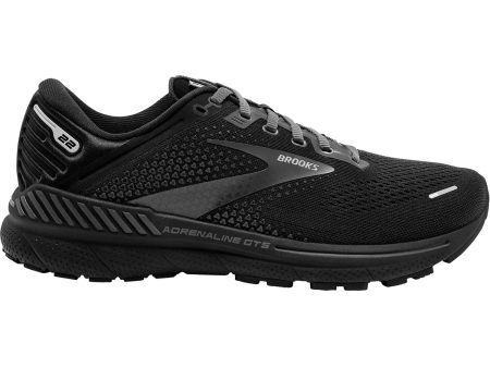 Men s Brooks Adrenaline GTS 22 Black Black Ebony Mesh Online Sale