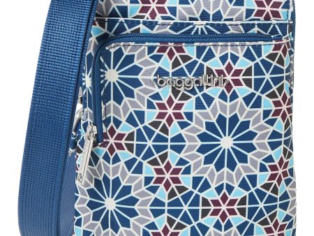 Baggallini Anti-Theft Activity Crossbody Moroccan Print Nylon Discount