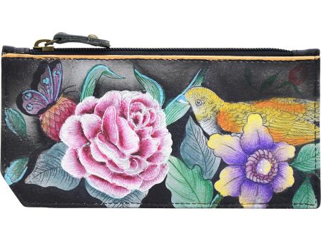 Anuschka RFID Blocking Card Case with Coin Pouch Vintage Bouquet Leather Online Hot Sale