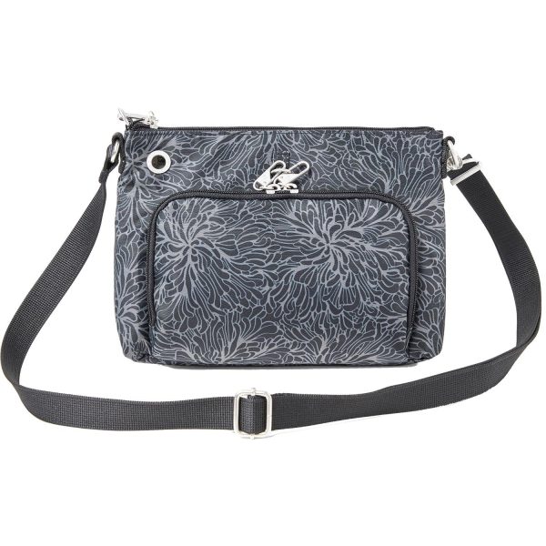 Baggallini Anti-Theft Memento Crossbody Bag Midnight Blossom Nylon Cheap