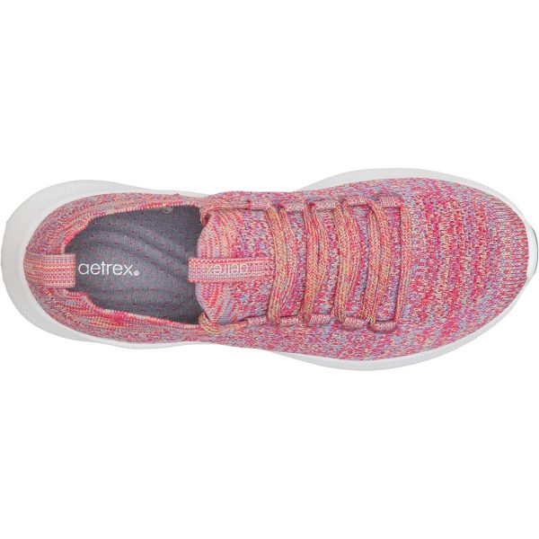 Women s Aetrex Carly Pink Multi Stretchy Knit Fabric Online now